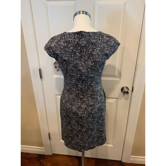Weekend Max Mara Blue & White Speckled Cap Sleeve Fit & Flare Dress, Size 8 (US) - Picture 6 of 7
